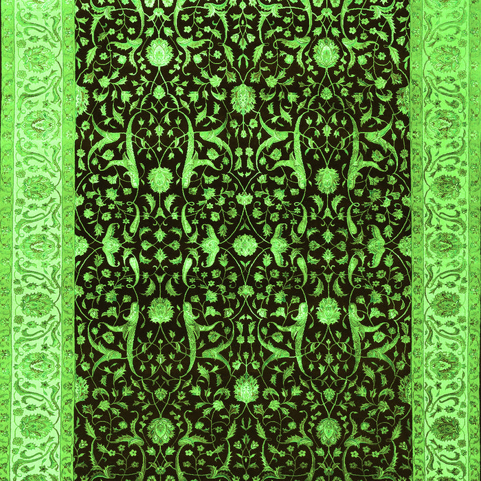 Serging Thickness of Machine Washable Persian Green Traditional Area Rugs, wshtr2084grn