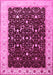 Machine Washable Persian Pink Traditional Rug, wshtr2084pnk