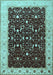 Machine Washable Persian Light Blue Traditional Rug, wshtr2084lblu