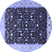 Round Persian Blue Traditional Rug, tr2084blu