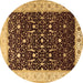 Round Persian Brown Traditional Rug, tr2084brn