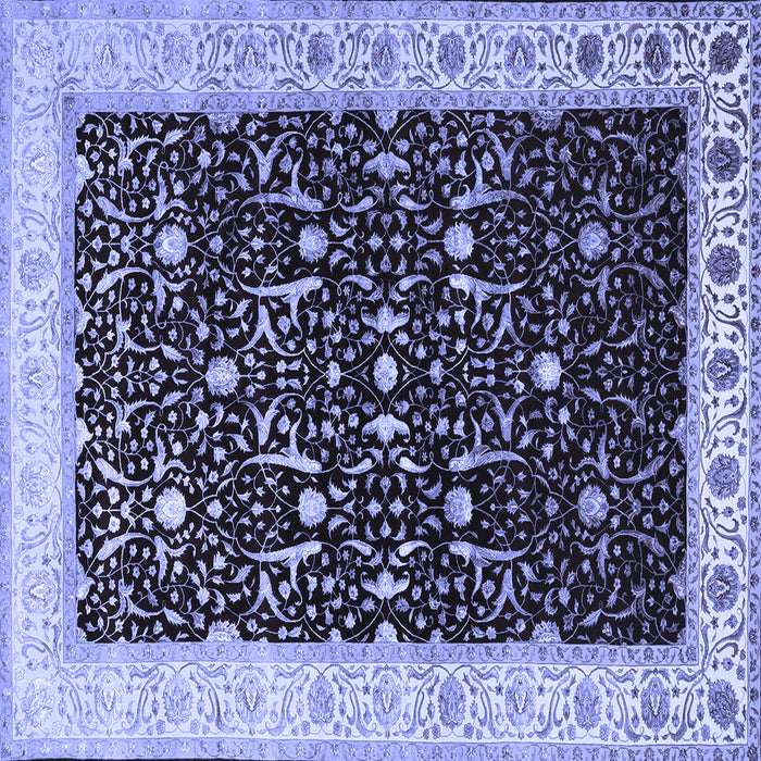 Square Machine Washable Persian Blue Traditional Rug, wshtr2084blu