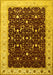 Machine Washable Persian Yellow Traditional Rug, wshtr2084yw