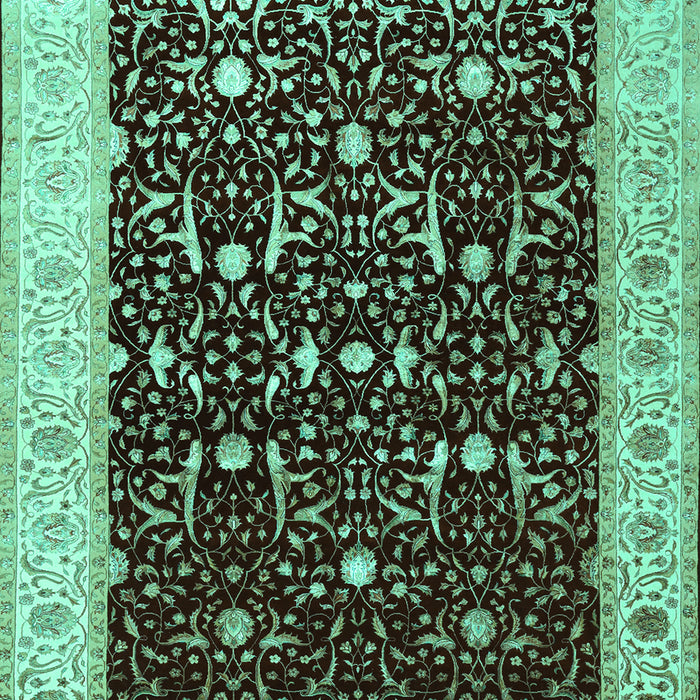 Machine Washable Persian Turquoise Traditional Area Rugs, wshtr2084turq