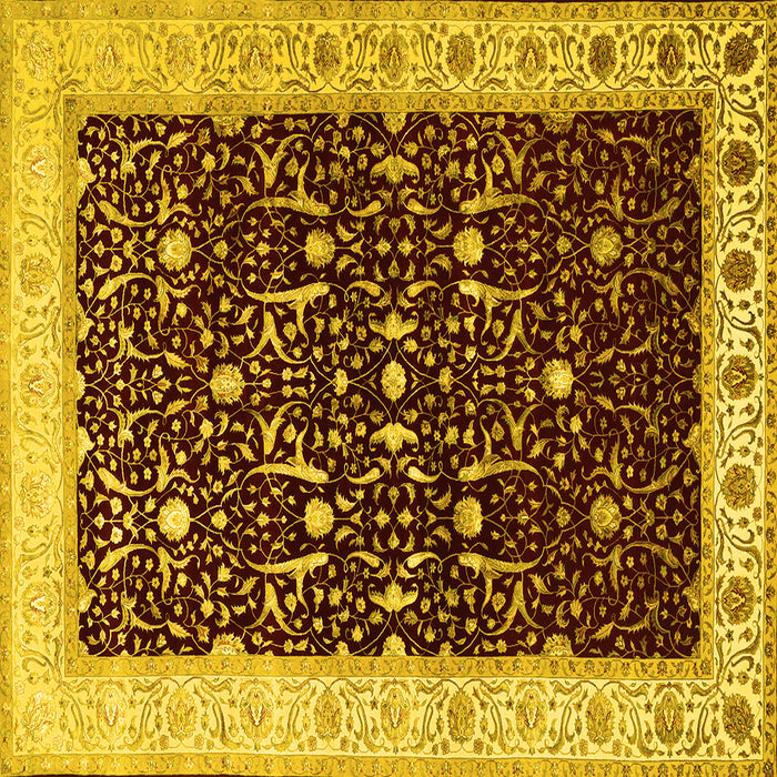 Square Persian Yellow Traditional Rug, tr2084yw