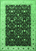 Machine Washable Persian Emerald Green Traditional Area Rugs, wshtr2084emgrn