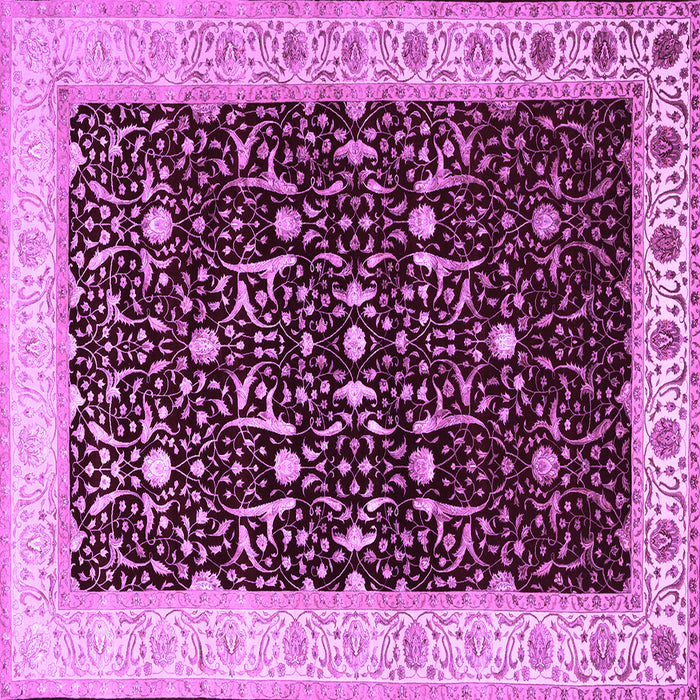 Square Machine Washable Persian Purple Traditional Area Rugs, wshtr2084pur