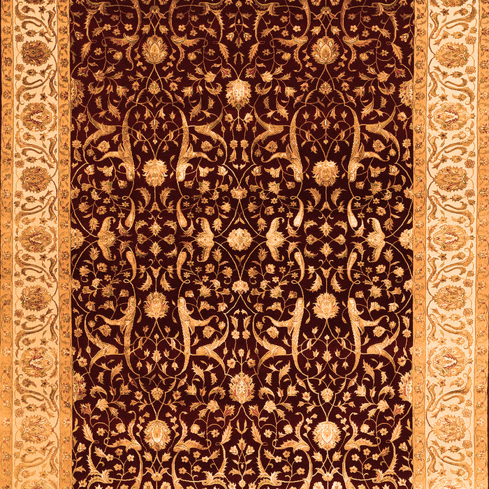 Serging Thickness of Machine Washable Persian Orange Traditional Area Rugs, wshtr2084org
