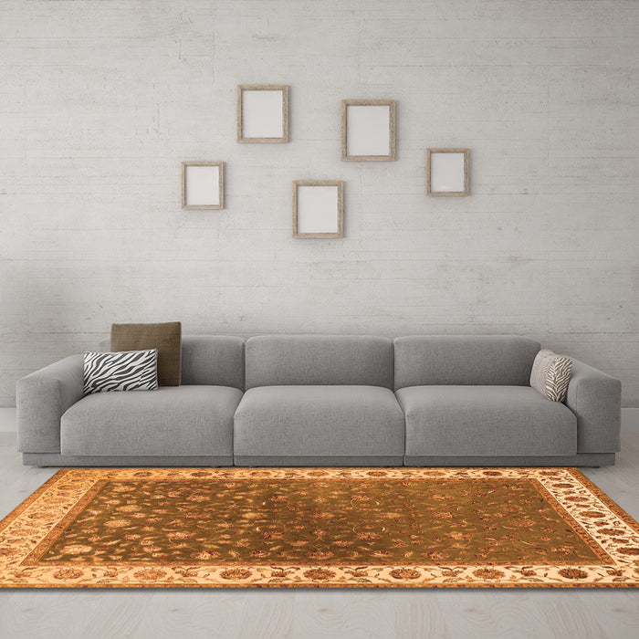 Machine Washable Persian Orange Traditional Area Rugs in a Living Room, wshtr2085org