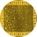 Round Persian Yellow Traditional Rug, tr2085yw