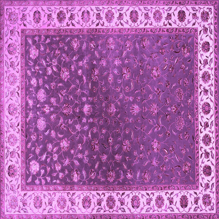 Square Machine Washable Persian Purple Traditional Area Rugs, wshtr2085pur