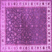 Square Machine Washable Persian Purple Traditional Area Rugs, wshtr2085pur