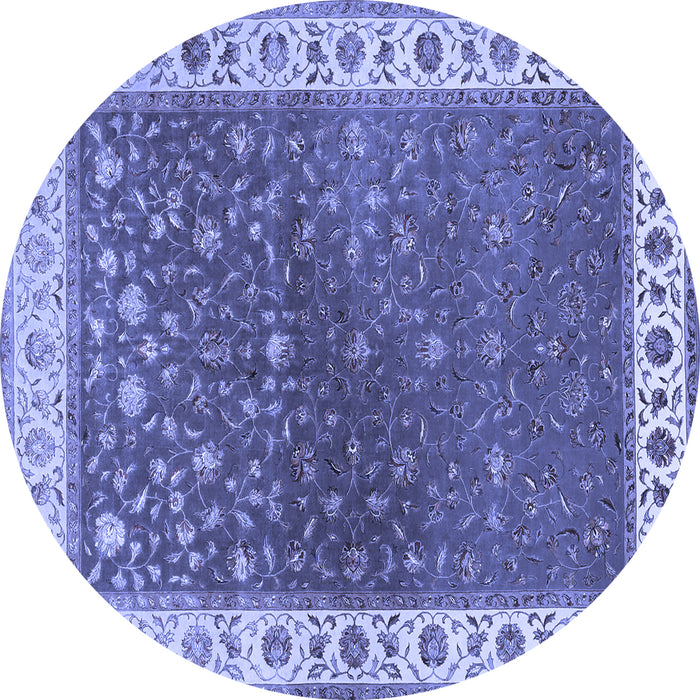 Round Persian Blue Traditional Rug, tr2085blu