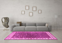 Machine Washable Persian Pink Traditional Rug, wshtr2085pnk