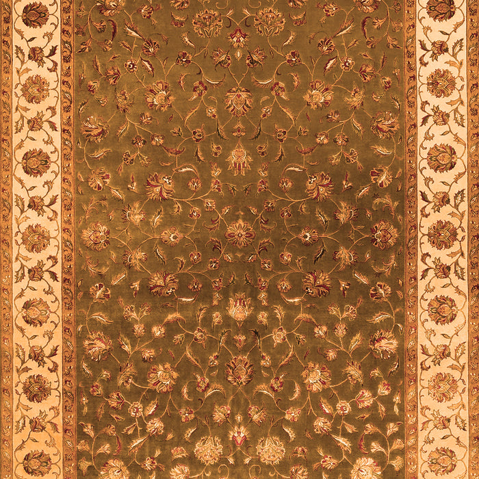 Serging Thickness of Machine Washable Persian Orange Traditional Area Rugs, wshtr2085org