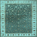 Square Machine Washable Persian Light Blue Traditional Rug, wshtr2085lblu