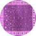 Round Persian Purple Traditional Rug, tr2085pur