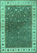 Machine Washable Persian Turquoise Traditional Area Rugs, wshtr2085turq