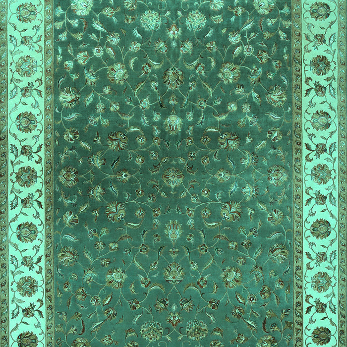 Machine Washable Persian Turquoise Traditional Area Rugs, wshtr2085turq