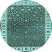 Round Persian Light Blue Traditional Rug, tr2085lblu