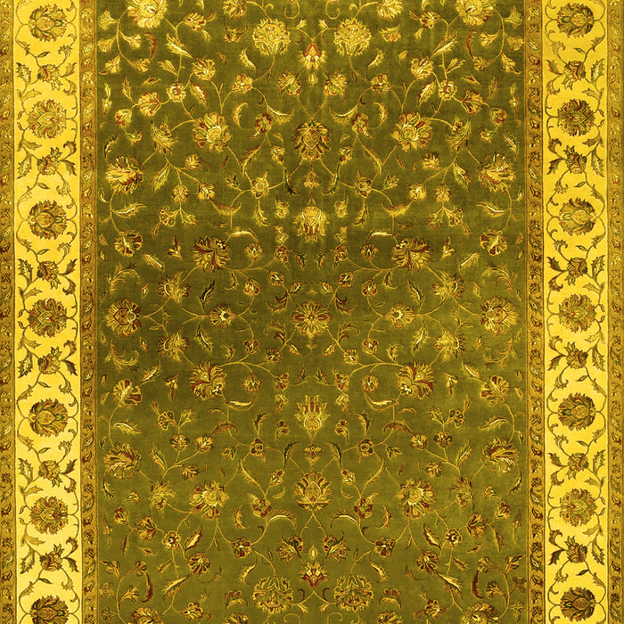Machine Washable Persian Yellow Traditional Rug, wshtr2085yw
