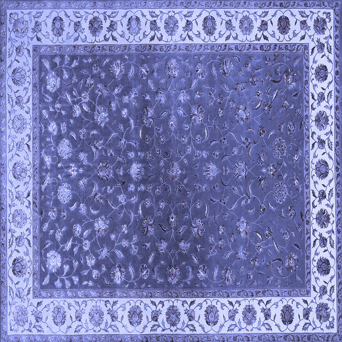 Square Machine Washable Persian Blue Traditional Rug, wshtr2085blu