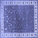 Square Machine Washable Persian Blue Traditional Rug, wshtr2085blu