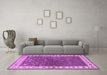 Machine Washable Persian Purple Traditional Area Rugs in a Living Room, wshtr2085pur