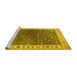 Sideview of Machine Washable Persian Yellow Traditional Rug, wshtr2085yw