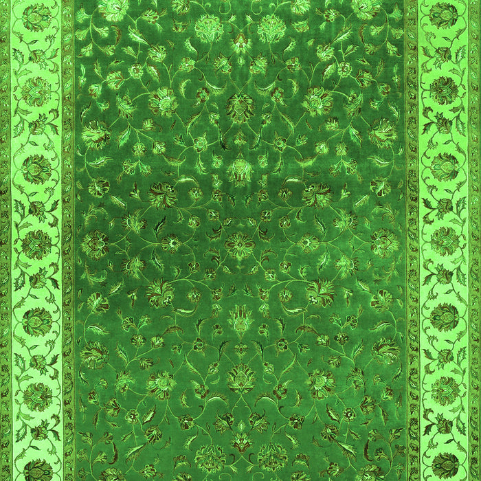 Serging Thickness of Machine Washable Persian Green Traditional Area Rugs, wshtr2085grn