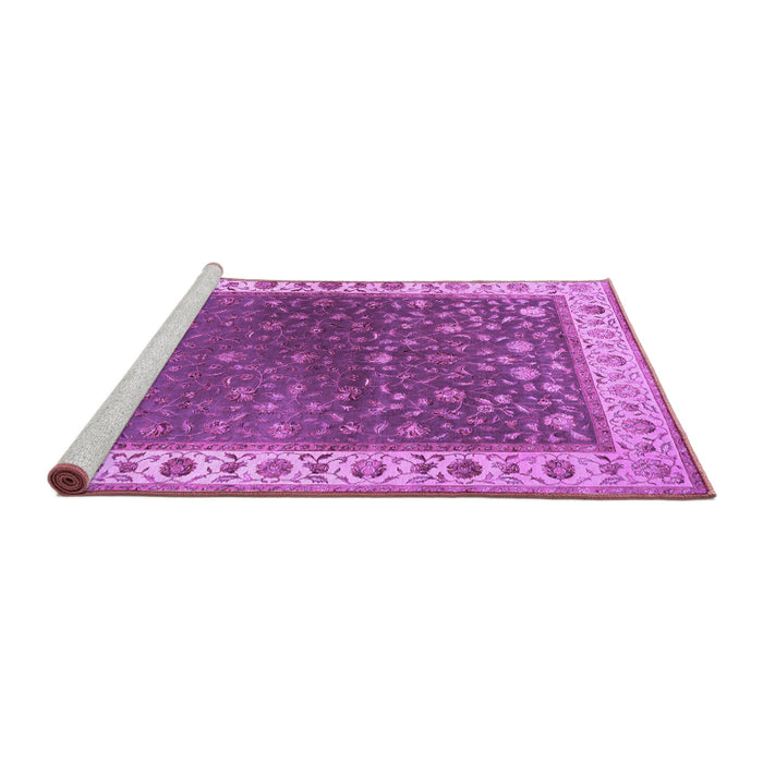 Sideview of Machine Washable Persian Purple Traditional Area Rugs, wshtr2085pur