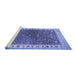 Sideview of Machine Washable Persian Blue Traditional Rug, wshtr2085blu