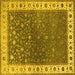 Square Machine Washable Persian Yellow Traditional Rug, wshtr2085yw