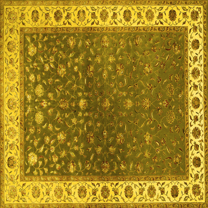 Square Persian Yellow Traditional Rug, tr2085yw