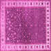 Square Machine Washable Persian Pink Traditional Rug, wshtr2085pnk