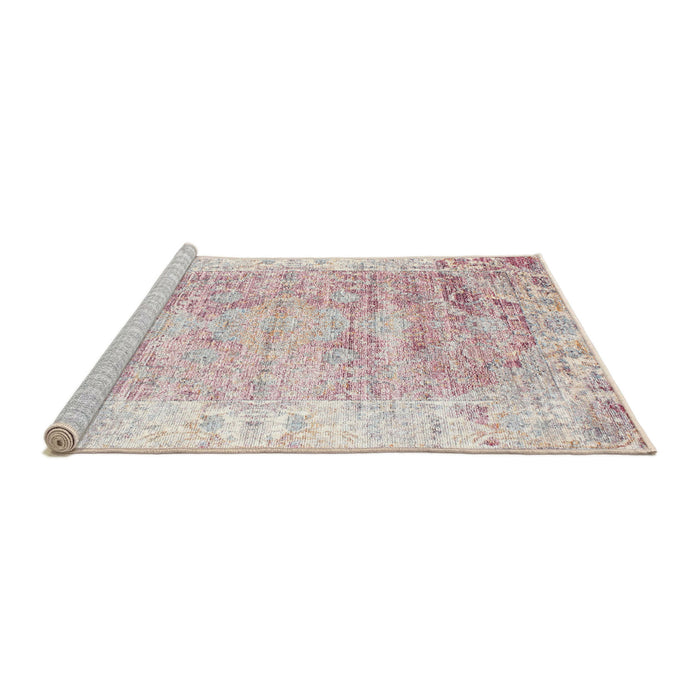Sideview of Machine Washable Traditional Dusty Pink Rug, wshtr2086