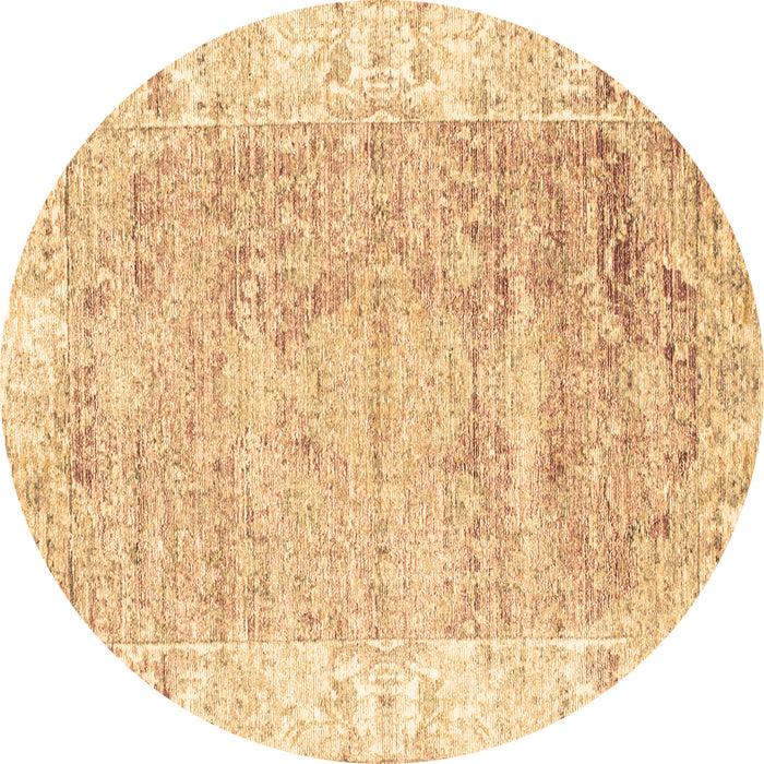 Round Persian Brown Traditional Rug, tr2086brn