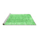 Sideview of Machine Washable Persian Emerald Green Traditional Area Rugs, wshtr2086emgrn