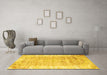 Machine Washable Persian Yellow Traditional Rug in a Living Room, wshtr2086yw