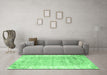 Machine Washable Persian Emerald Green Traditional Area Rugs in a Living Room,, wshtr2086emgrn