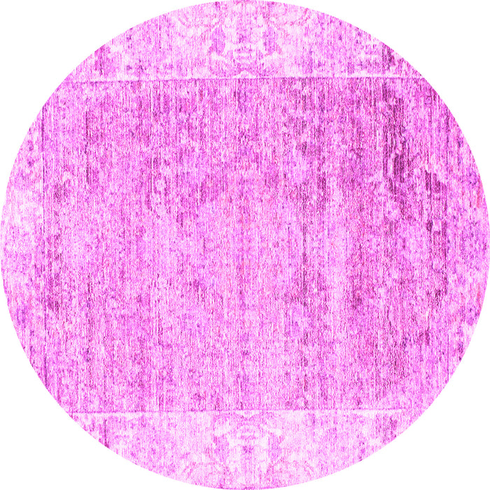 Round Machine Washable Persian Pink Traditional Rug, wshtr2086pnk