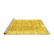 Sideview of Machine Washable Persian Yellow Traditional Rug, wshtr2086yw