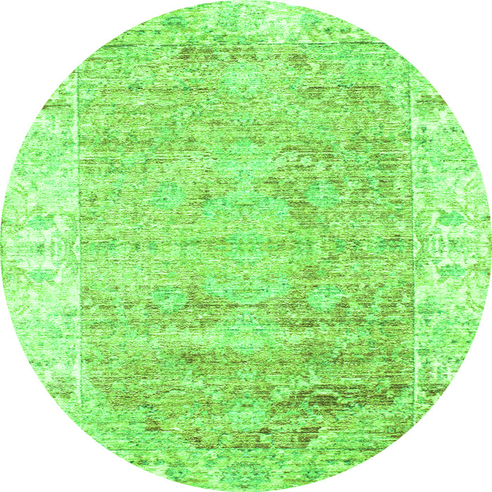 Square Persian Green Traditional Rug, tr2086grn