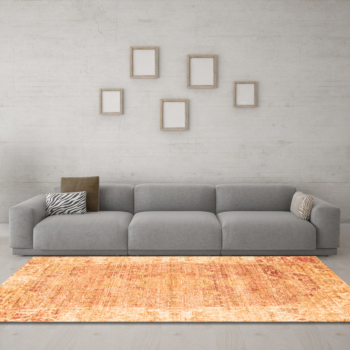 Machine Washable Persian Orange Traditional Area Rugs in a Living Room, wshtr2086org
