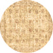 Round Persian Brown Traditional Rug, tr2087brn