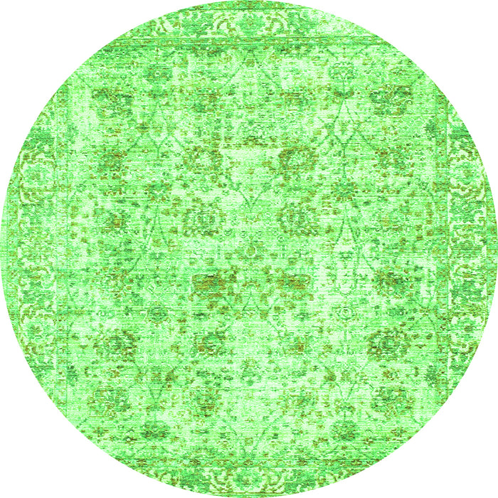Machine Washable Persian Green Traditional Area Rugs, wshtr2087grn