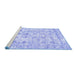 Sideview of Machine Washable Persian Blue Traditional Rug, wshtr2087blu