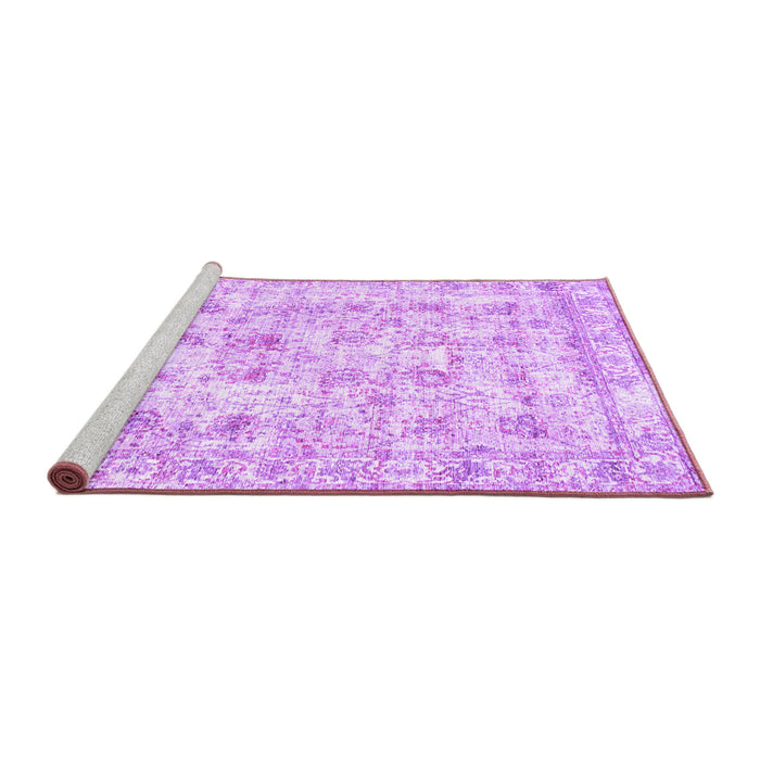 Sideview of Machine Washable Persian Purple Traditional Area Rugs, wshtr2087pur