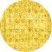 Round Persian Yellow Traditional Rug, tr2087yw