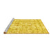 Sideview of Machine Washable Persian Yellow Traditional Rug, wshtr2087yw